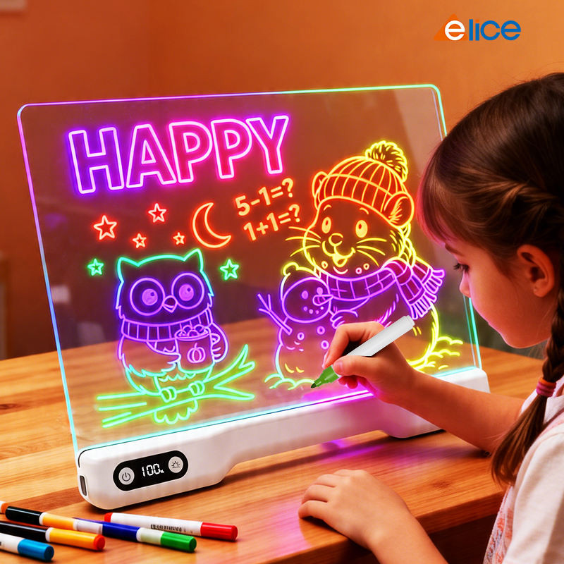 Top Selling Square Middle RGB Light Touch Control Message Board Room Night Light Home Office Use LED Drawing Board Factory